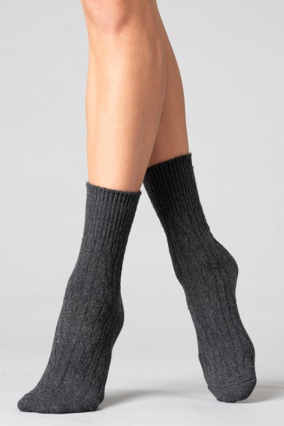 Женские высокие шерстяные носки с фактурным рисунком Giulia Ws3 thermo 2302 - фото 1