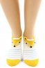 Короткие женские хлопковые носки в полоску с принтом лисичка HOBBY LINE 16-15-35 - фото 1