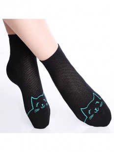 Женские носки в сеточку с принтом кошки Giulia WTRM-006