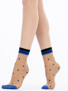 Прозрачные модные женские носки в цветной горошек с полосками