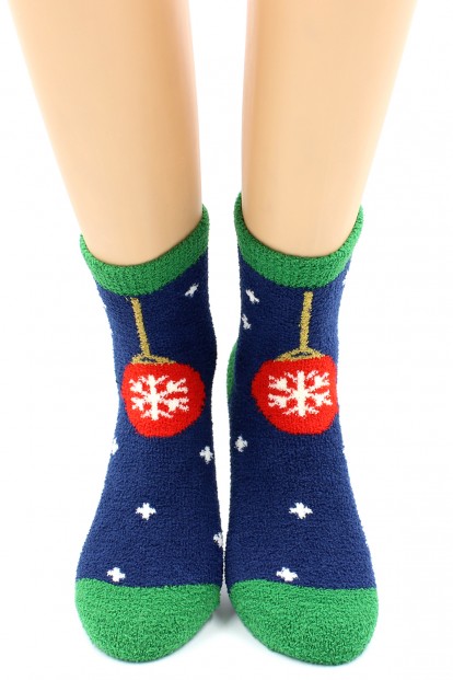 Махровые теплые женские новогодние носки HOBBY LINE 2258-29 - фото 1