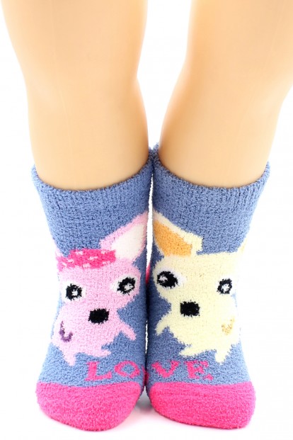 Махровые детские цветные носки с мышатами HOBBY LINE 3340-1  - фото 1