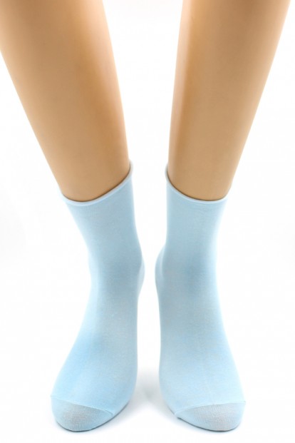 Хлопковые однотонные высокие женские носки HOBBY LINE 283-2 - фото 1