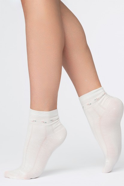 Женские хлопковые однотонные носки с рельефными полосками Giulia Ws3 trendy 04 - фото 1