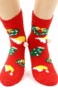Махровые высокие женские новогодние носки HOBBY LINE 068-5 - фото 1