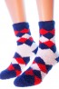Махровые высокие женские новогодние носки с геометрическим рисунком HOBBY LINE 051-2 - фото 1