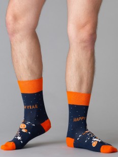 Новогодние мужские носки с ярким тематическим рисунком