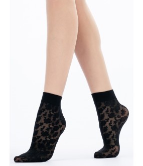 Модные капроновые женские носки с тканым цветочным рисунком