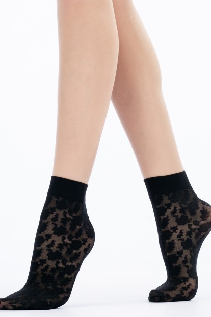 Модные капроновые женские носки с цветочным рисунком Giulia RDN 02 - фото 1