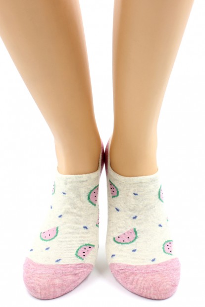 Короткие женские хлопковые носки с арбузами HOBBY LINE 16-15-01 - фото 1