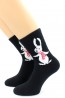 Махровые женские высокие носки с зайчиками HOBBY LINE 2258-24 - фото 1