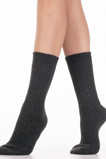 Высокие теплые женские носки HOBBY LINE 6199-3 - фото 1