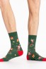 Новогодние мужские зеленые носки с подарками Giulia MS3 soft NEW YEAR 20-07 - фото 1