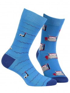Прикольные синие носки унисекс с принтом