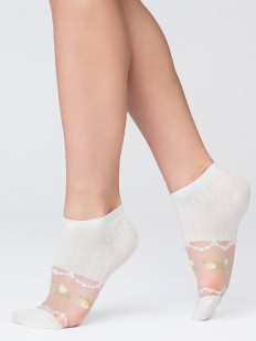 Женские носки из хлопка с прозрачной синтетической мононити 