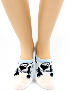 Короткие женские носки из хлопка с принтом собачки