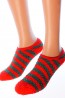 Махровые и теплые женские короткие носки в полоску HOBBY LINE 2016-3 - фото 1
