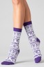 Женские высокие шерстяные носки с зимним принтом Giulia Ws3 wool 2302 - фото 1