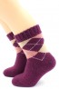 Теплые детские носки из шерсти ангоры с геометрическим рисунком ромбики HOBBY LINE 7633-1 - фото 1