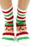 Махровые высокие женские новогодние носки в полоску HOBBY LINE 061 - фото 1