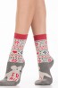 Теплые женские носки с зимним принтом HOBBY LINE 8845-12 - фото 1