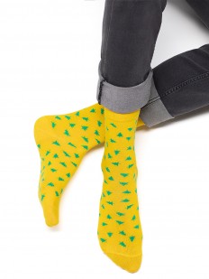 Цветные мужские носки с рисунком в виде елочек