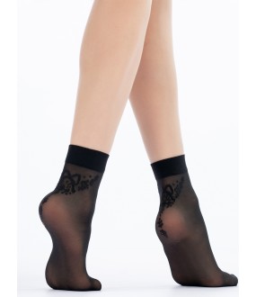 Женские капроновые носки с рисунком на задней части