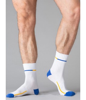 Хлопковые мужские носки с удобной резинкой и стильным принтом