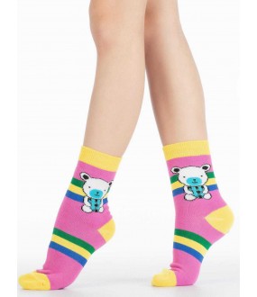 Детские цветные носки с мишками и яркими полосками