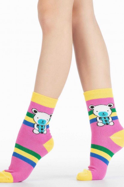 Детские цветные носки с мишками HOBBY LINE 3556 - фото 1