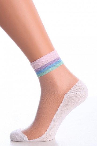 Стеклянные женские носки с цветной резинкой Giulia WSM-023 - фото 1