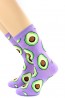 Хлопковые модные женские носки с авокадо фиолетовые HOBBY LINE 218-2 - фото 2