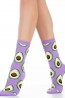 Хлопковые модные женские носки с авокадо фиолетовые HOBBY LINE 218-2 - фото 1