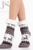 Меховые женские носки с северными оленями HOBBY LINE 30589-11 abc - фото 2