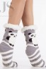 Меховые женские носки в полоску с пандами HOBBY LINE 30600 abc - фото 2