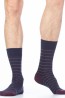 Хлопковые мужские носки в полоску Giulia for men ELEGANT 403 - фото 1
