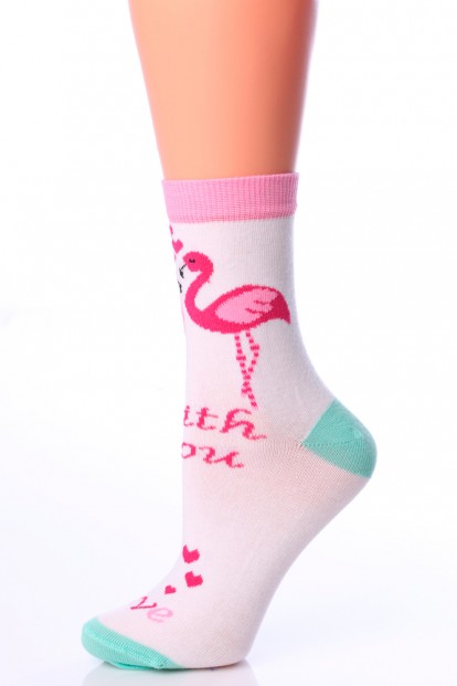 Женские носки с розовым фламинго Giulia WSL 025 - фото 1