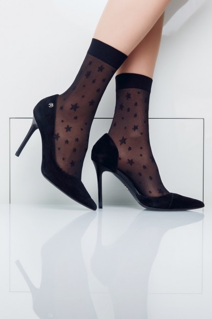 Высокие женские капроновые носки со звездами Giulia NN 03 - фото 1