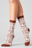 Женские высокие шерстяные носки с зимним принтом Giulia Ws3 wool 2302 - фото 5