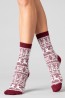 Женские высокие шерстяные носки с зимним принтом Giulia Ws3 wool 2302 - фото 3