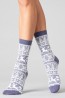 Женские высокие шерстяные носки с зимним принтом Giulia Ws3 wool 2302 - фото 11