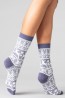 Женские высокие шерстяные носки с зимним принтом Giulia Ws3 wool 2302 - фото 12