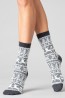 Женские высокие шерстяные носки с зимним принтом Giulia Ws3 wool 2302 - фото 7
