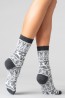 Женские высокие шерстяные носки с зимним принтом Giulia Ws3 wool 2302 - фото 8