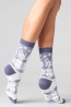 Женские высокие шерстяные носки с зимним принтом Giulia Ws3 wool 2303 - фото 8