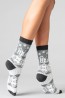 Женские высокие шерстяные носки с зимним принтом Giulia Ws3 wool 2303 - фото 12