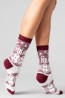 Женские высокие шерстяные носки с зимним принтом Giulia Ws3 wool 2303 - фото 6