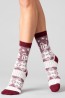 Женские высокие шерстяные носки с зимним принтом Giulia Ws3 wool 2303 - фото 5