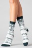 Женские высокие шерстяные носки с зимним принтом Giulia Ws3 wool 2303 - фото 15