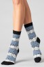 Женские высокие шерстяные носки с принтом снежинки Giulia Ws3 wool 2304 - фото 5